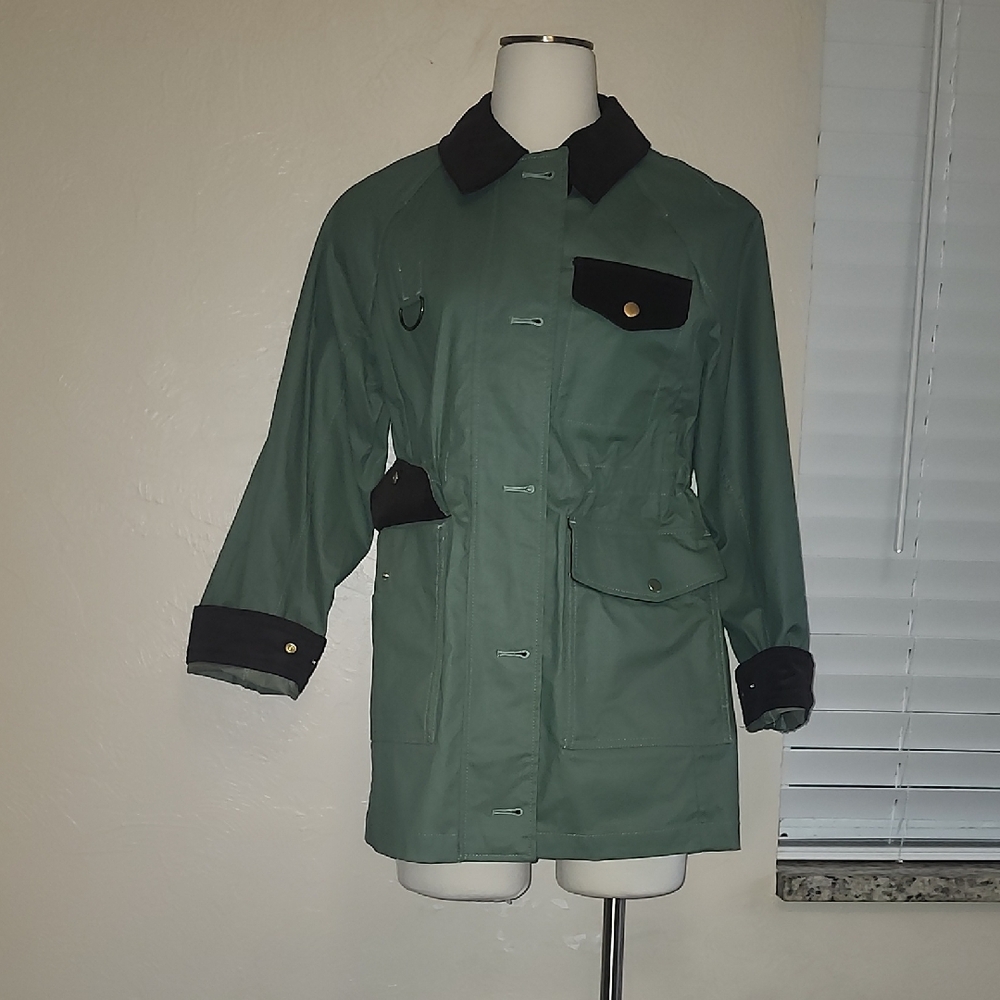 J. Crew Green Military Field Jacket with Black Accents
